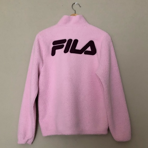 Fila Pink Sherpa Teddy Jacket - Picture 2 of 4